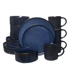 16ocs embossed reactive glazed dinnerware set