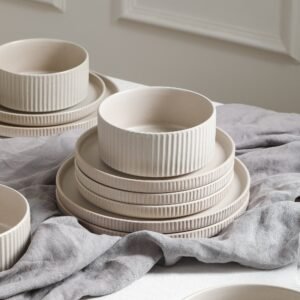 haven stoneware dinnerware set beige