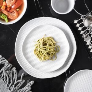 abigael stoneware dinner plate white